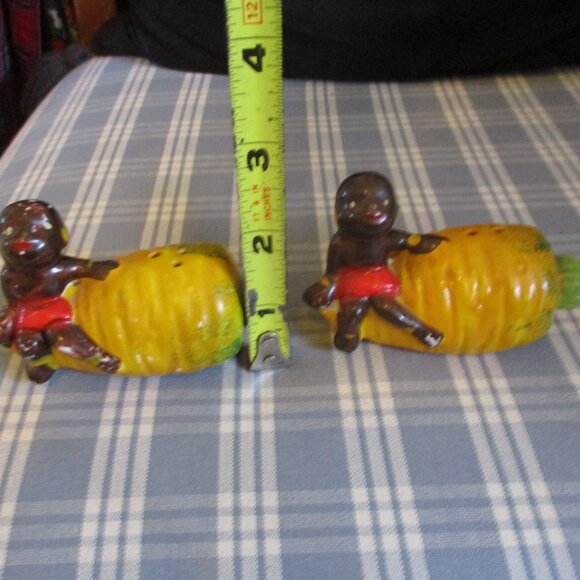FINAL SALE! VTG Americana 2 boys by corn on the cob Salt & Pepper shakers - Picture 2 of 8